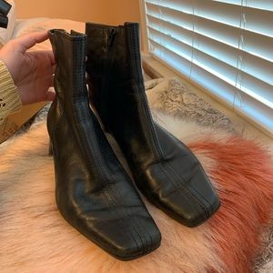 90s Nine West square toe zip boots.
